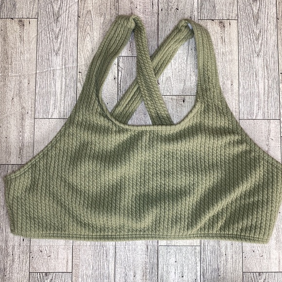 Green Knit Bikini with Cross Back and High Leg | Size M - Picture 2 of 7